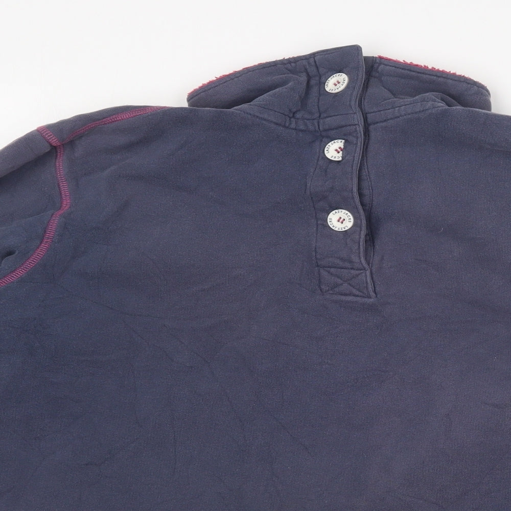 Lazy Jacks Womens Blue Collared  Cotton Pullover Jumper Size M
