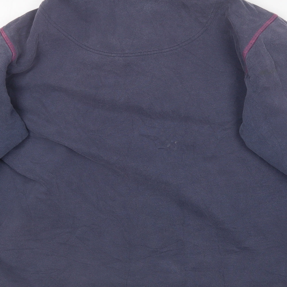 Lazy Jacks Womens Blue Collared  Cotton Pullover Jumper Size M