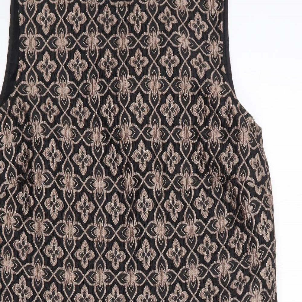 Marks and Spencer Womens Multicoloured Geometric Polyester A-Line  Size 8  Round Neck Zip