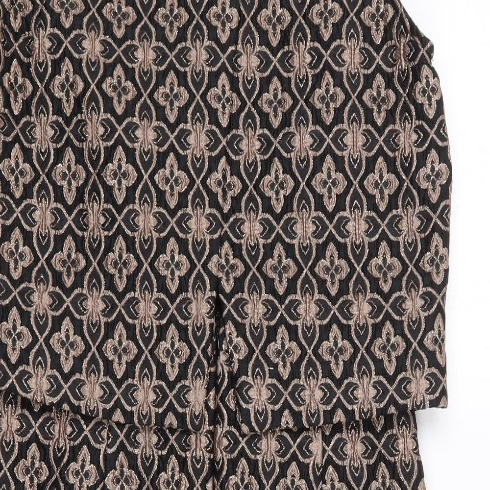 Marks and Spencer Womens Multicoloured Geometric Polyester A-Line  Size 8  Round Neck Zip