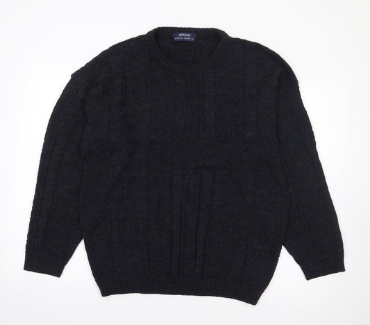 St Bernard Mens Blue Crew Neck  Acrylic Pullover Jumper Size L