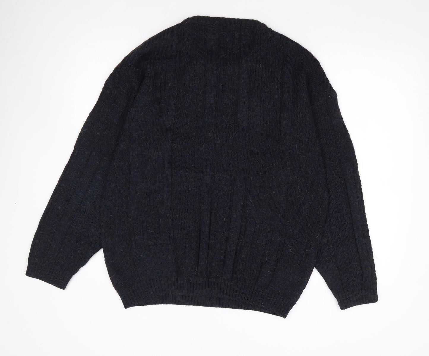 St Bernard Mens Blue Crew Neck  Acrylic Pullover Jumper Size L