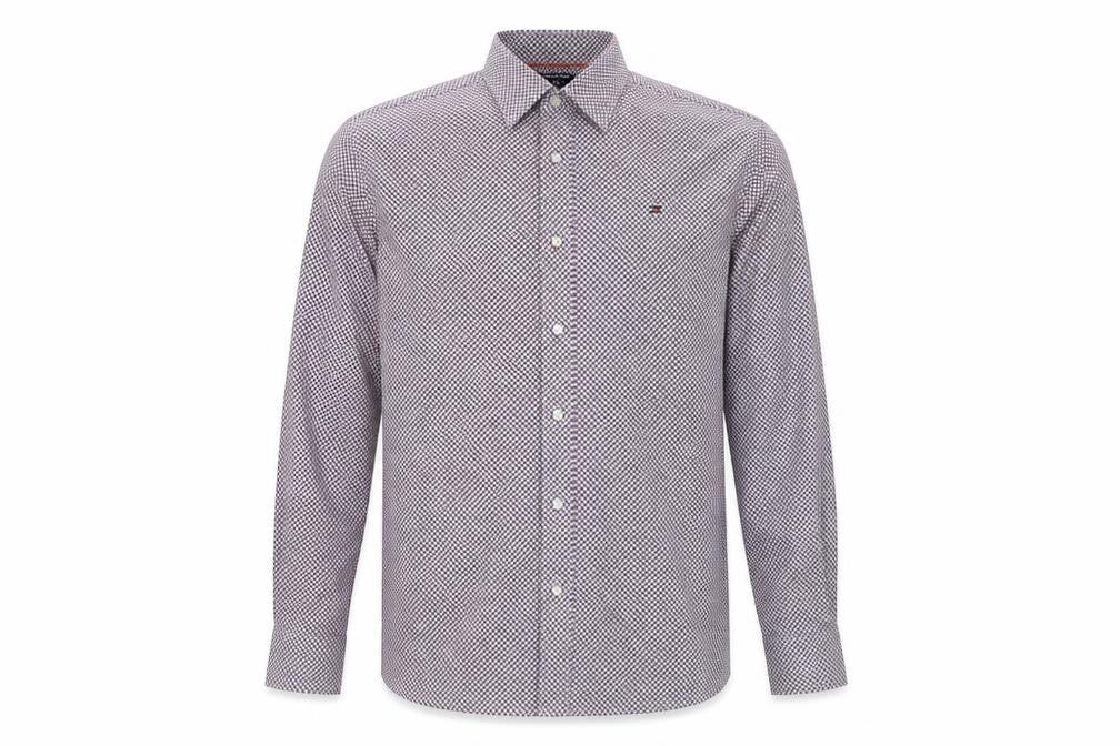 State of art Mens Purple Geometric Cotton  Dress Shirt Size M Collared Button