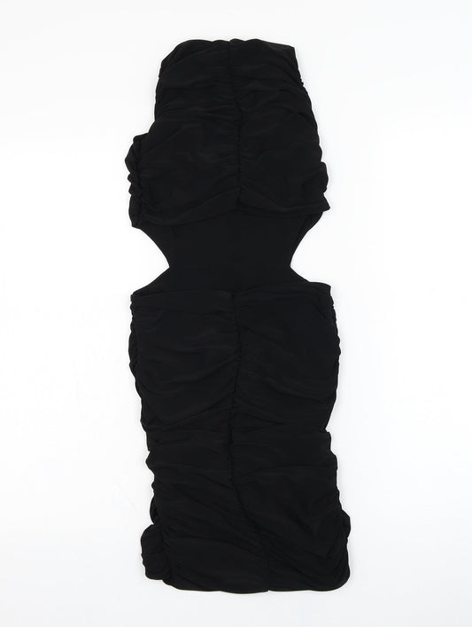 Stylewise Womens Black  Polyester Pencil Dress  Size 8  V-Neck Pullover