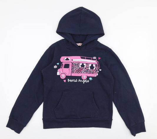 Board Angels Girls Blue  Cotton Pullover Hoodie Size 11-12 Years  Pullover