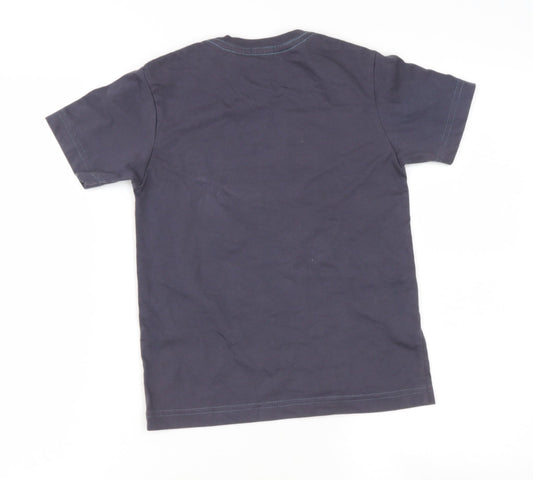 just tees Boys Blue  Polyester Basic T-Shirt Size 8 Years Round Neck  - g blocks