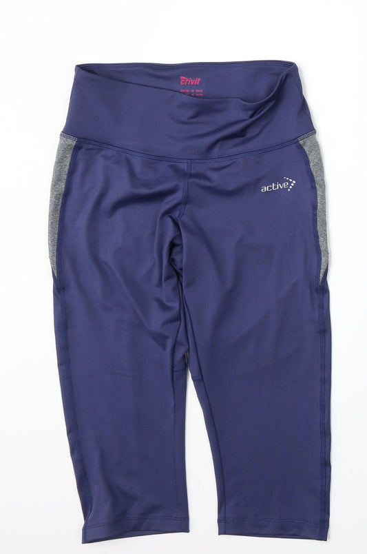 Crivit Womens Blue  Polyester Compression Shorts Size M L18 in Regular