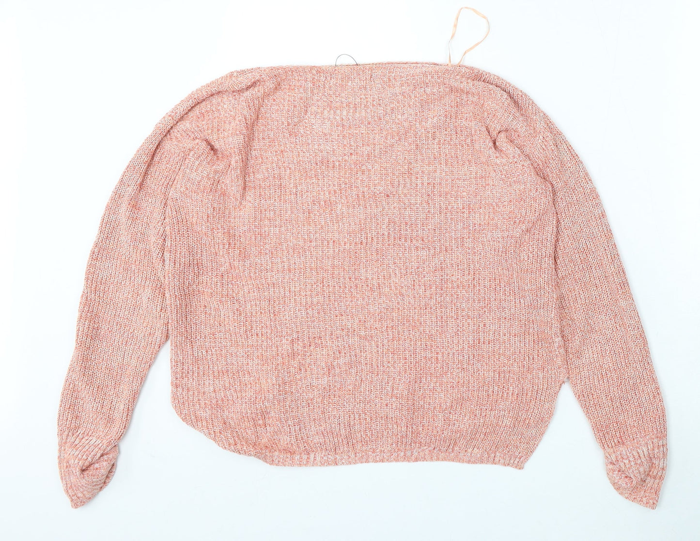 Marks and Spencer Womens Red Round Neck  Cotton Pullover Jumper Size S