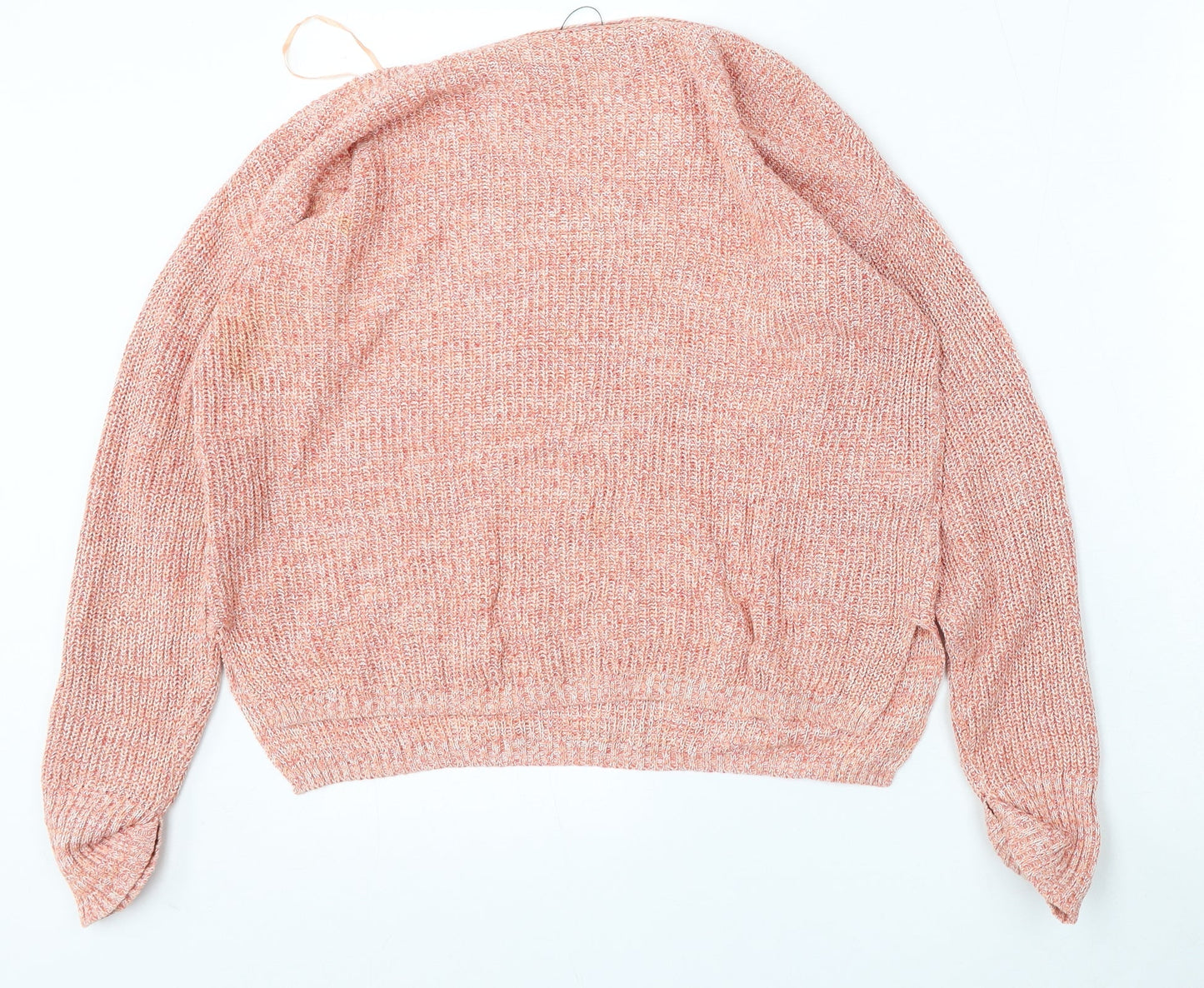 Marks and Spencer Womens Red Round Neck  Cotton Pullover Jumper Size S