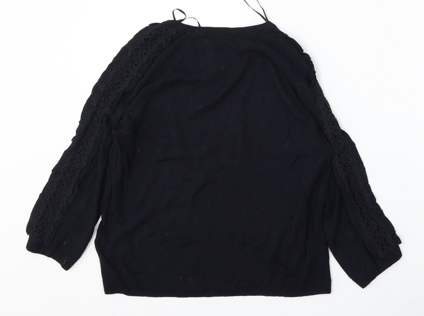 Marks and Spencer Womens Blue Round Neck  Viscose Pullover Jumper Size 8