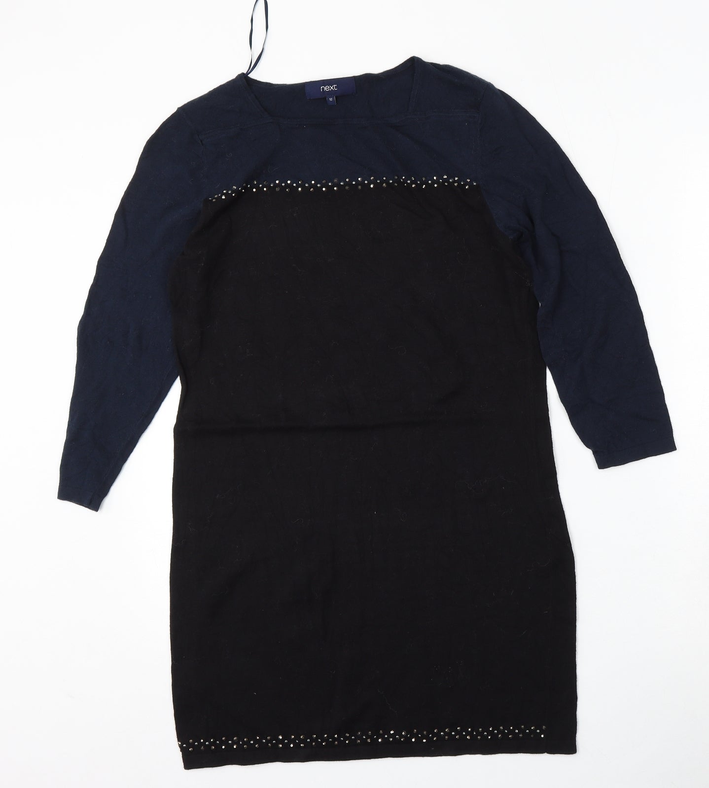 NEXT Womens Blue Round Neck  Cotton Pullover Jumper Size 12