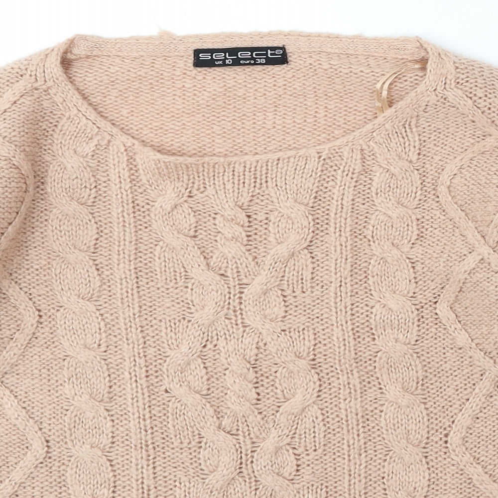 Select Womens Pink Round Neck  Acrylic Pullover Jumper Size 10