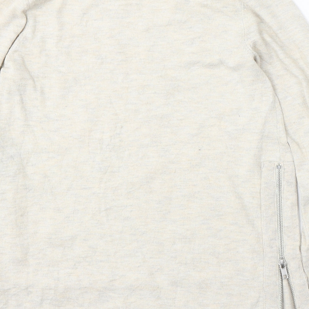 H&M Womens Beige Round Neck  Polyester Pullover Jumper Size XS