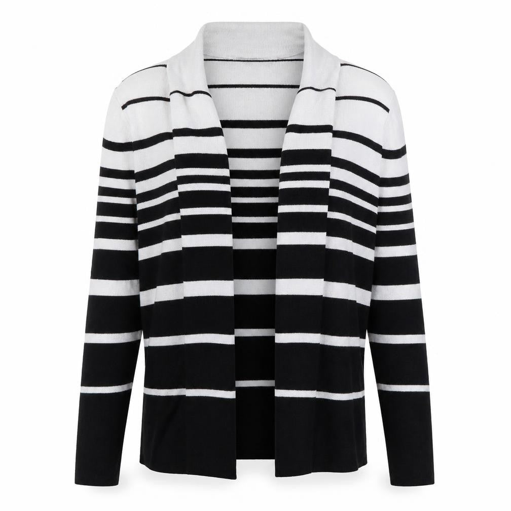 Marks and Spencer Womens Multicoloured V-Neck Striped Polyamide Cardigan Jumper Size 12