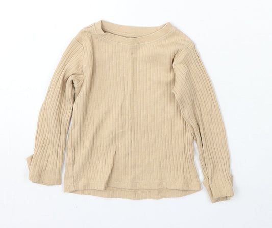 George Boys Beige  Cotton Pullover Jumper Size 6-9 Months