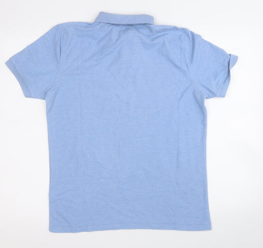 Cedar Wood State Mens Blue  Polyester  Polo Size M Collared