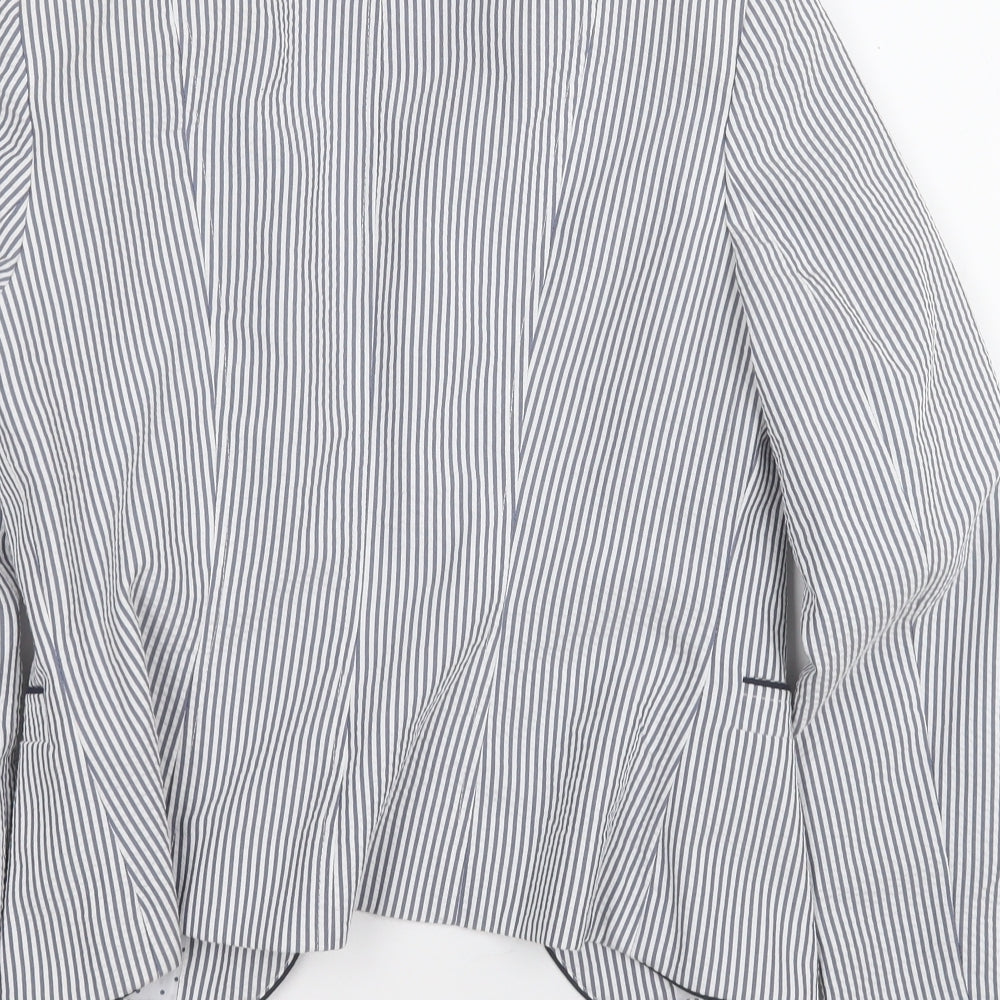 Atmosphere Womens White Striped  Jacket Blazer Size 8