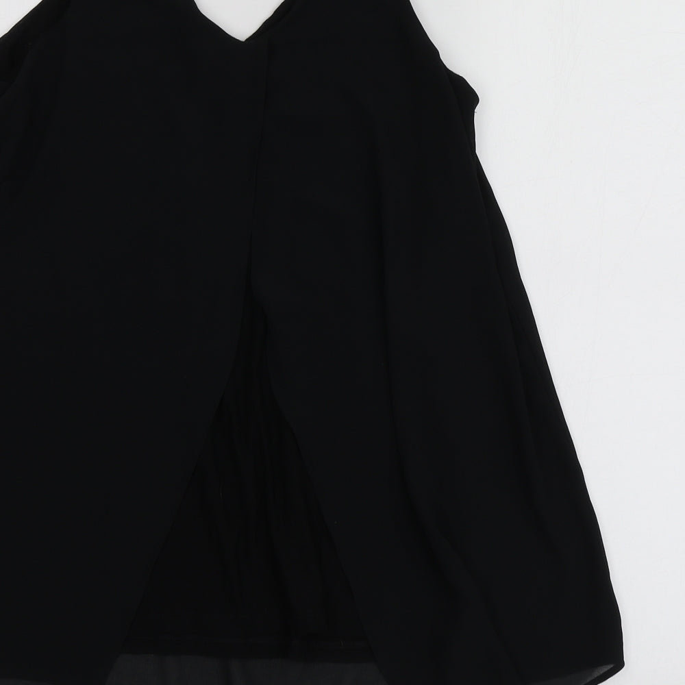 NEXT Womens Black  Polyester Basic Polo Size 10 Collared