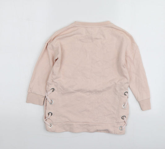 NEXT Girls Pink  Cotton Pullover Hoodie Size 8 Years