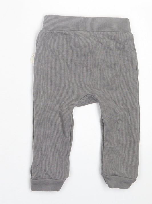 Rabbit & Bear Boys Grey  Cotton Jogger Trousers Size 6-9 Months  Pullover
