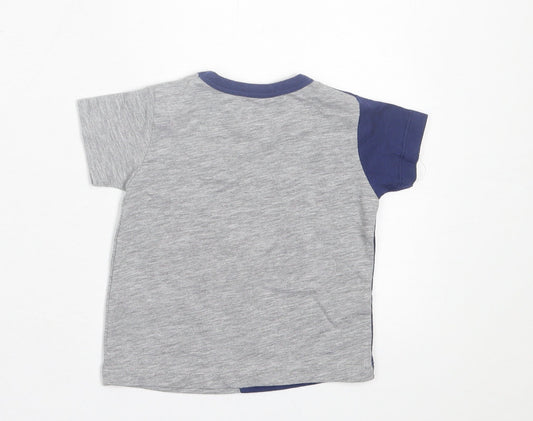 NEXT Boys Grey  Polyester Basic T-Shirt Size 3-6 Months Crew Neck Pullover