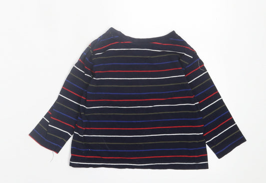 Primark Boys Multicoloured Striped Cotton Basic Casual Size 2 Years Crew Neck Pullover