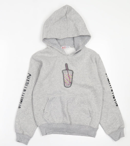 A2Z 4 Kids Girls Grey  Polyester Pullover Hoodie Size 9-10 Years  Pullover - Charli D'amelio