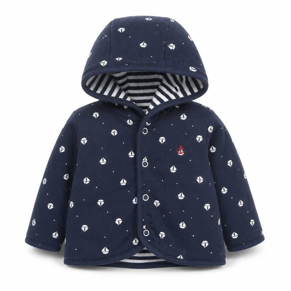 F&F Boys Blue Geometric  Jacket  Size 9-12 Months   Button