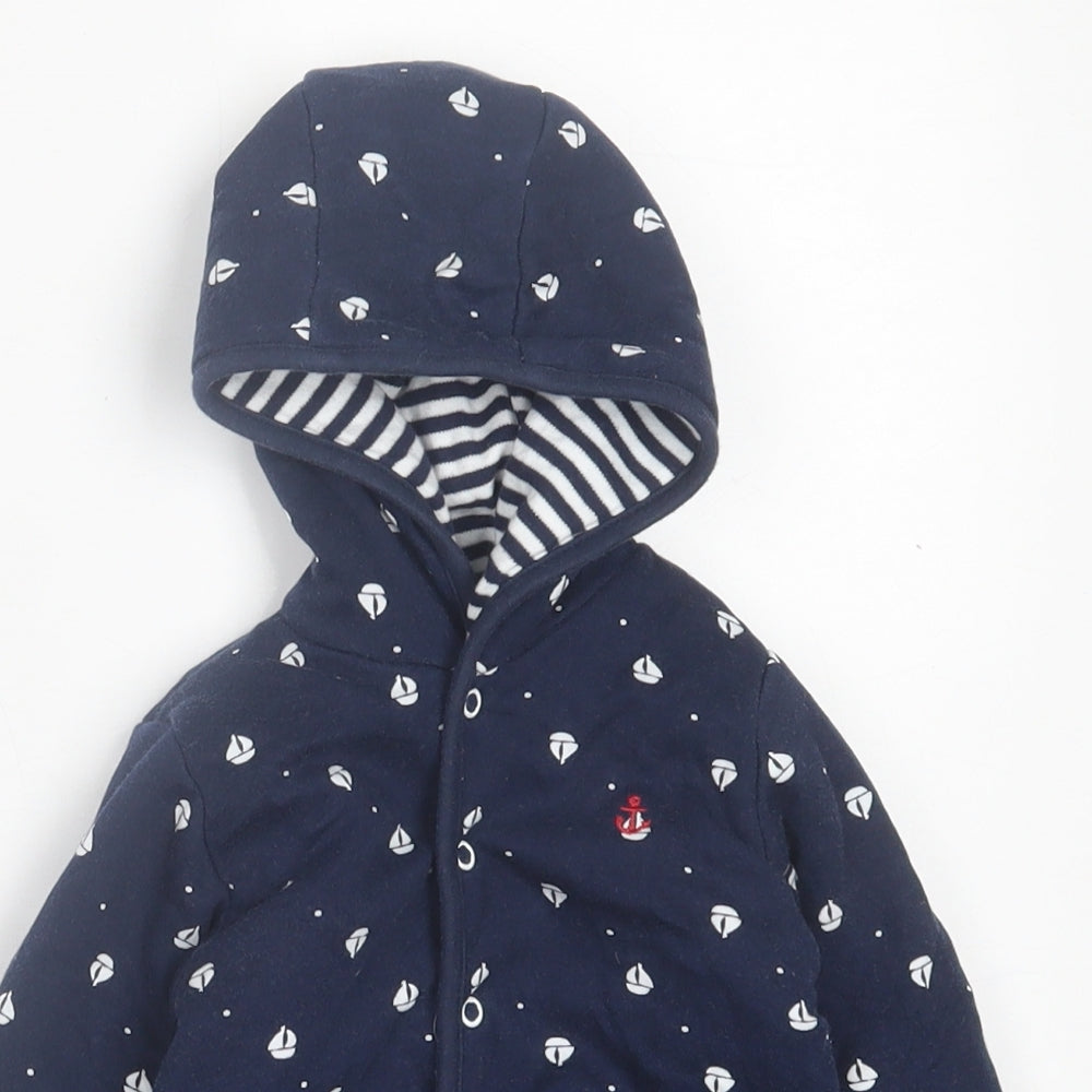 F&F Boys Blue Geometric  Jacket  Size 9-12 Months   Button