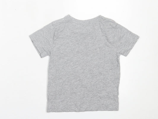 Primark Boys Grey  Cotton Basic T-Shirt Size 2-3 Years Crew Neck Pullover