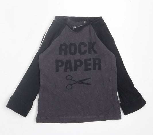 Mothercare Boys Grey  Cotton Basic Casual Size 12-18 Months Crew Neck Pullover