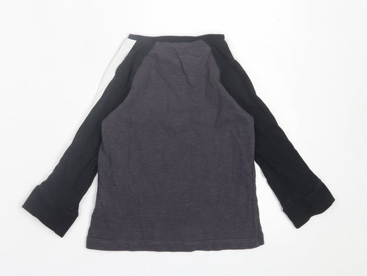 Mothercare Boys Grey  Cotton Basic Casual Size 12-18 Months Crew Neck Pullover
