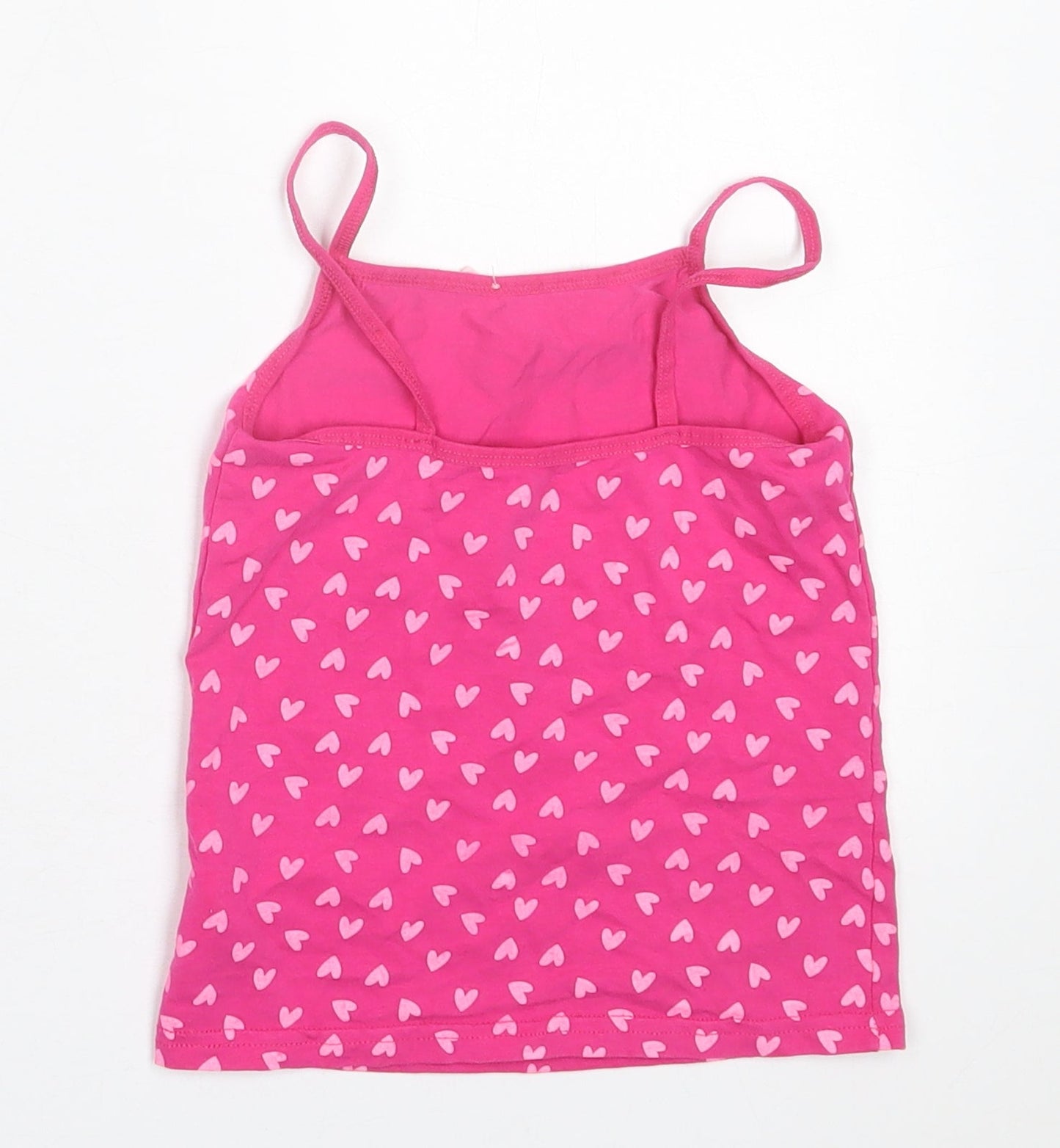 Studio Girls Pink Geometric Cotton Basic Tank Size 2-3 Years Scoop Neck Pullover
