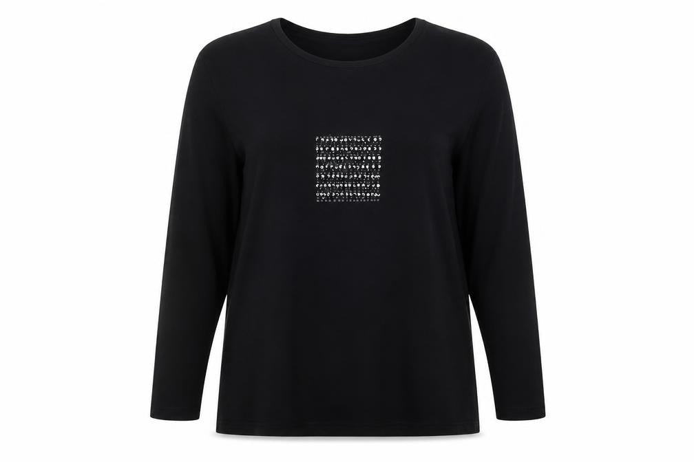 Signature  Womens Black  Viscose Basic T-Shirt Size XL Crew Neck