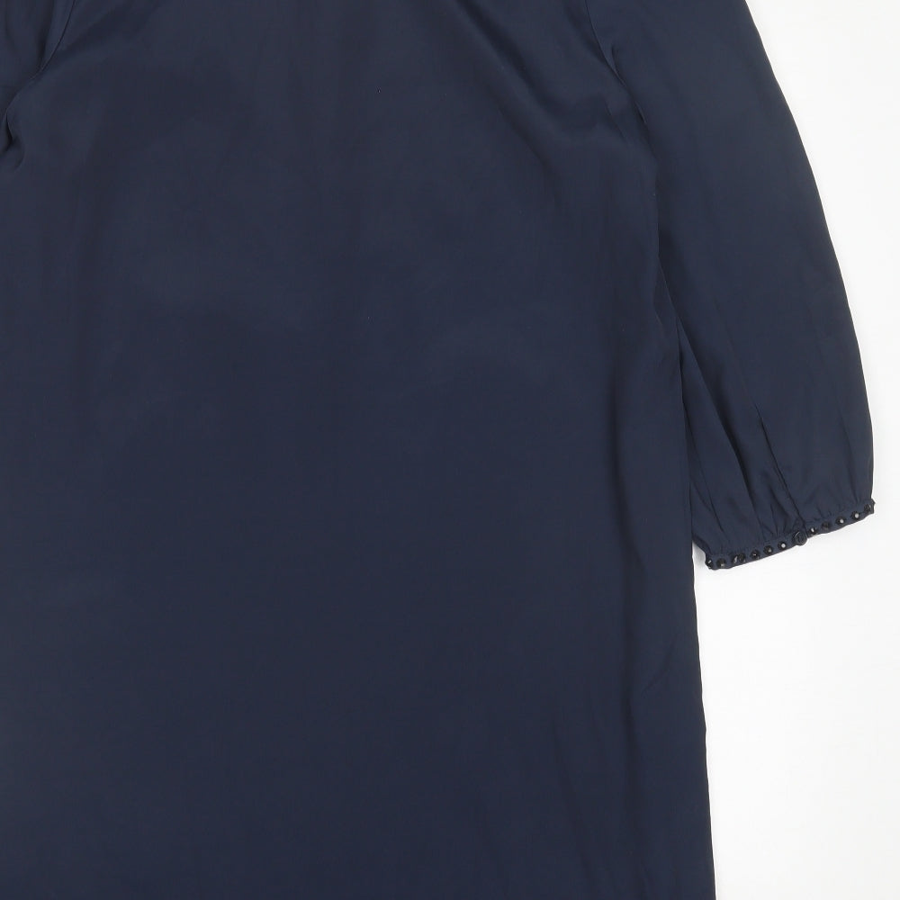 NEXT Womens Blue  Polyester A-Line  Size 12  Collared Button