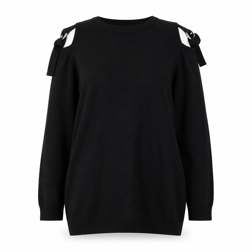 Womens UK 12 Regular Anthology Black Pullover Tight-Knit
