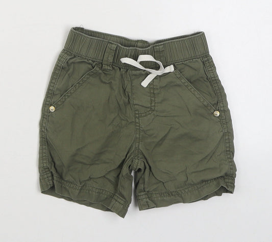 Pumpkin Patch Boys Green  100% Cotton Cargo Shorts Size 2 Years  Regular Tie