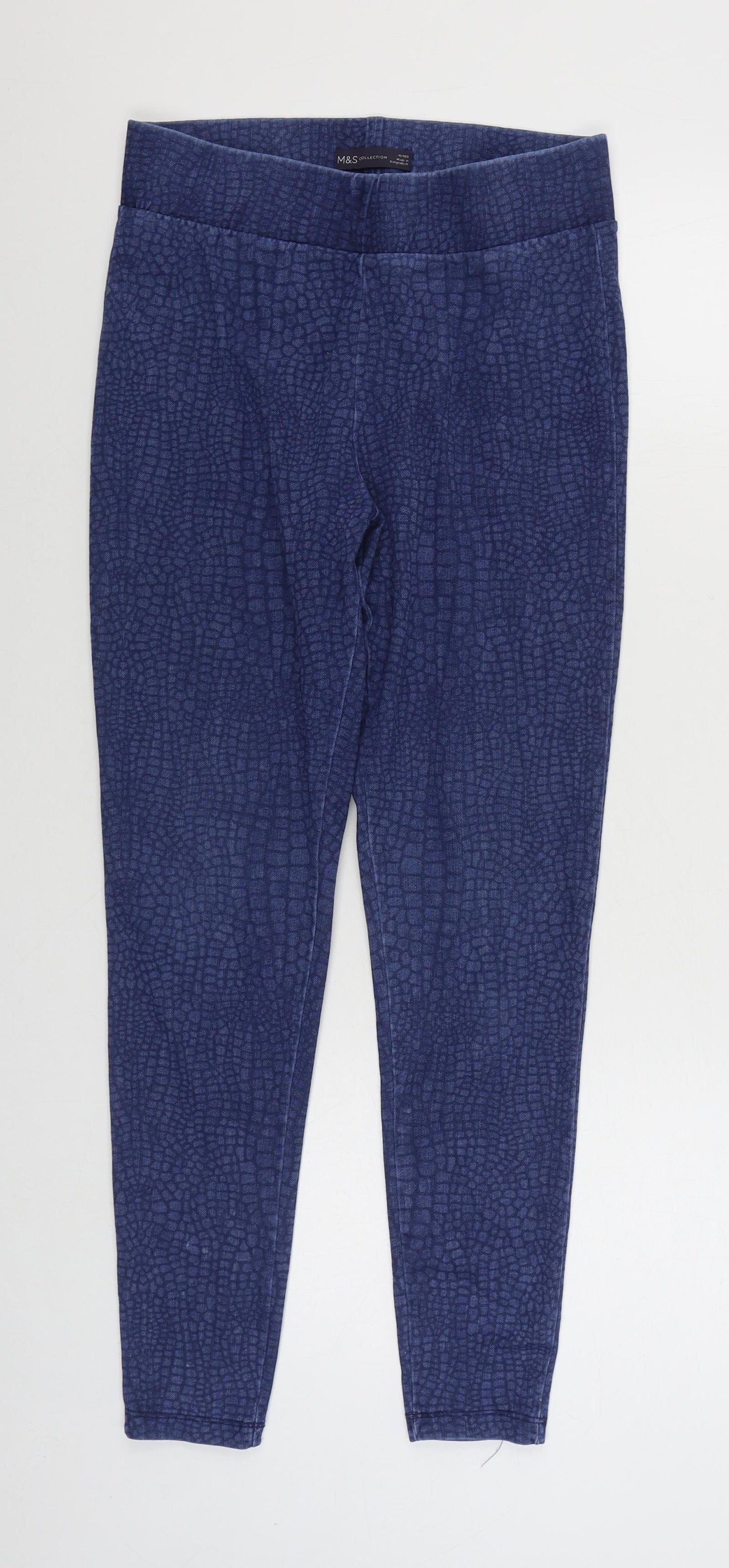 Marks and Spencer Womens Blue  Polyester Jegging Jeans Size 10 L28 in Regular