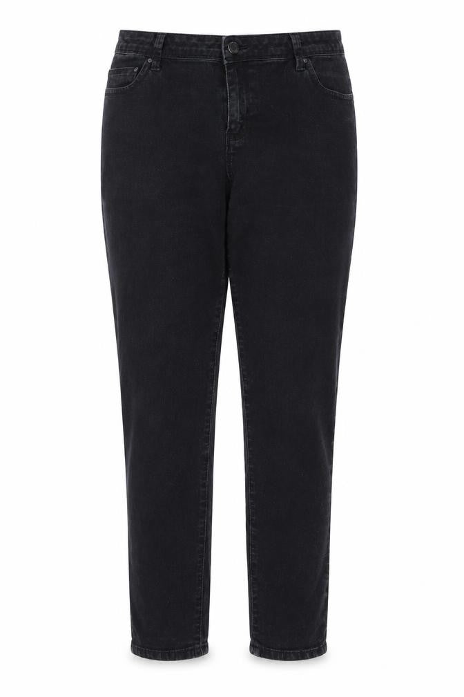 Denim & Co. Womens Black  Cotton Straight Jeans Size 14 L26 in Regular