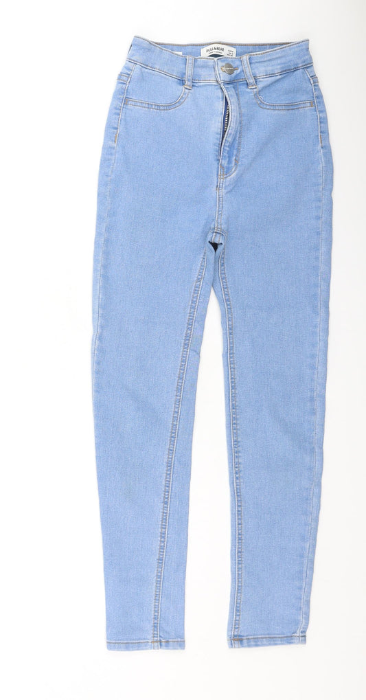 Pull&Bear Womens Blue  Cotton Skinny Jeans Size 34 L23 in Regular