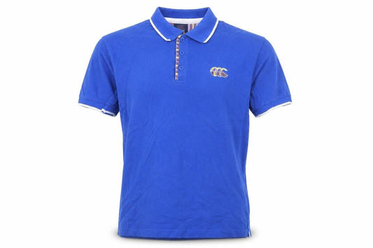 Canterbury Mens Blue  Cotton  Polo Size S Collared