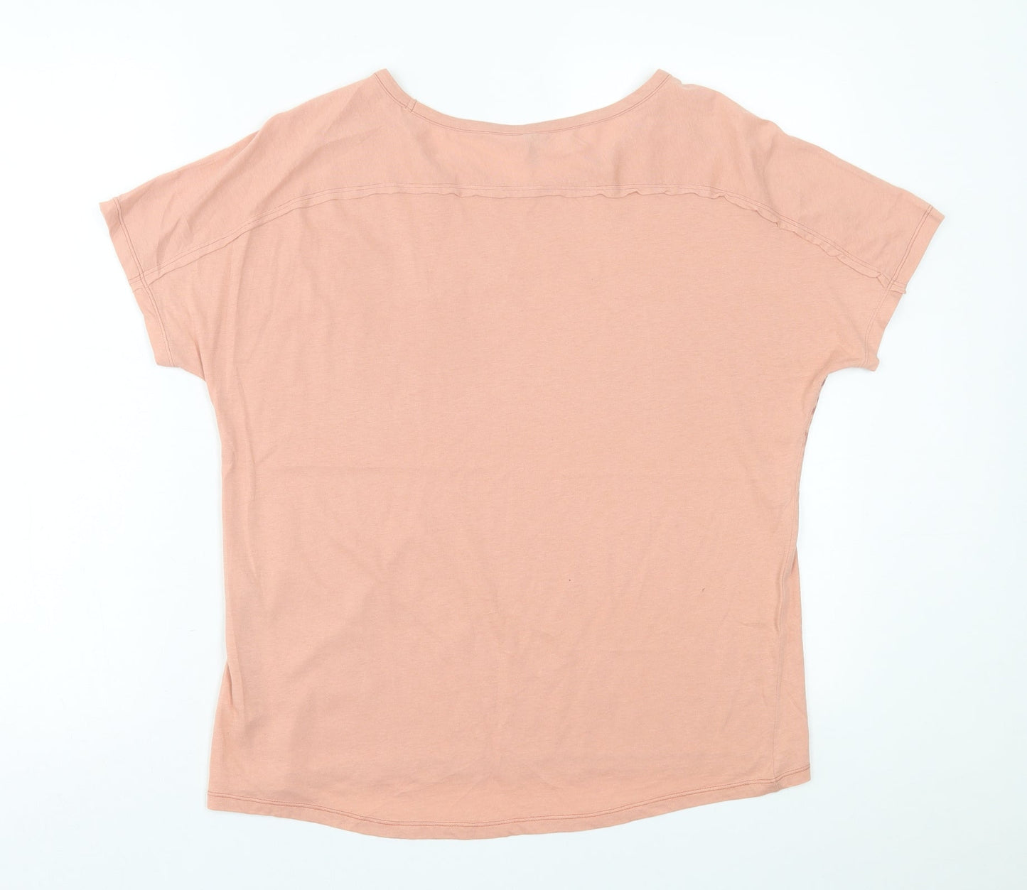 United Colors of Benetton Womens Pink Geometric Cotton Basic T-Shirt Size M Crew Neck