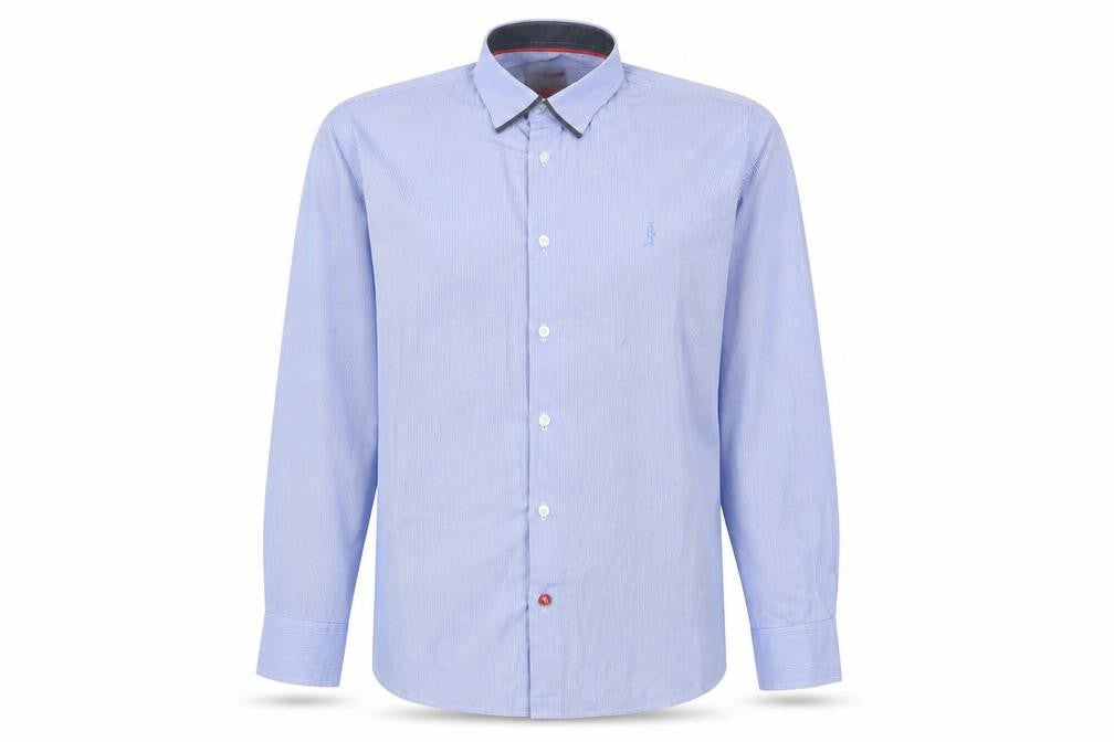 6th Sense Mens Blue Plaid Cotton  Button-Up Size XL Collared Button