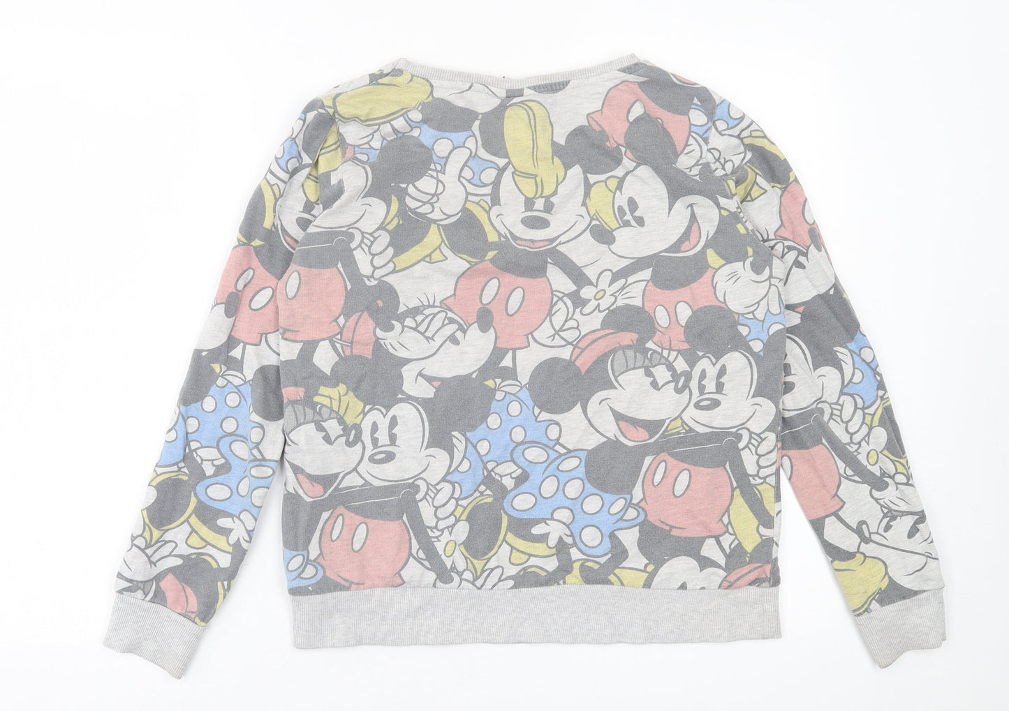 Disney Womens Multicoloured Geometric Polyester Pullover Sweatshirt Size 14  Pullover - Mickey Mouse & Friends