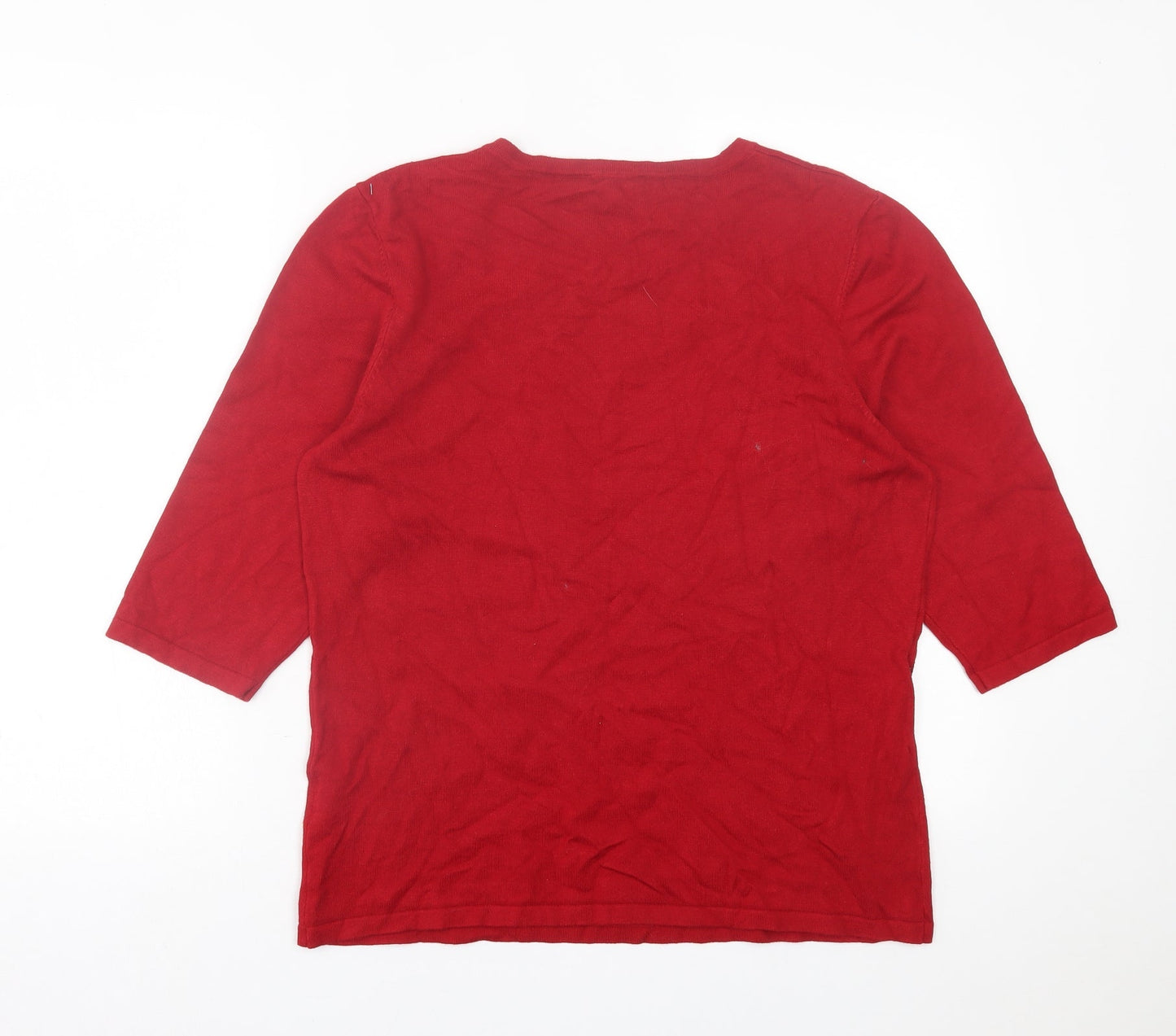 Anna Rose  Womens Red Crew Neck  Viscose Pullover Jumper Size XL