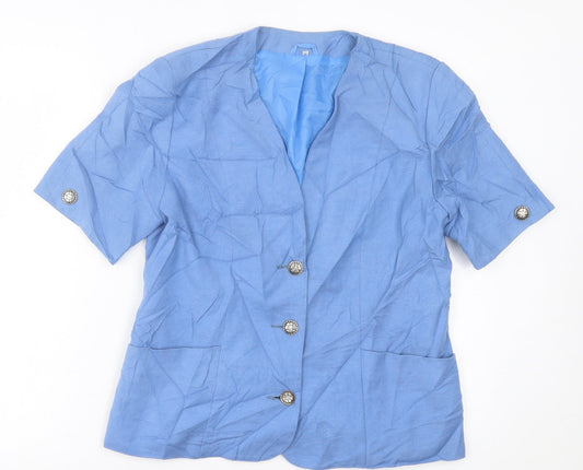 Preworn Womens Blue   Jacket Blazer Size 14  Button
