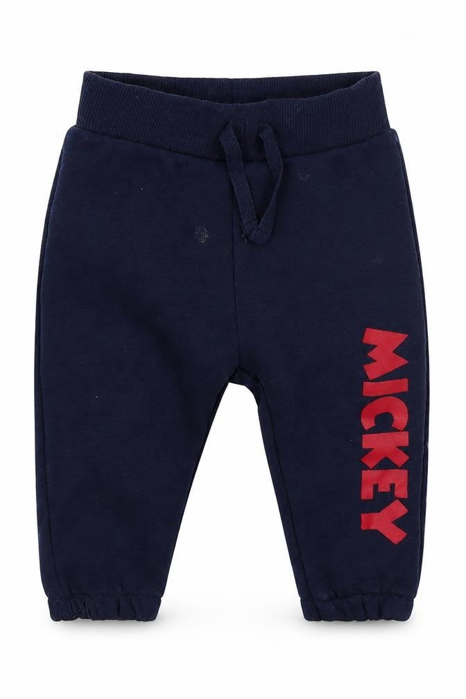 Primark Boys Blue  Cotton Sweatpants Trousers Size 6-9 Months  Drawstring - Mickey Mouse