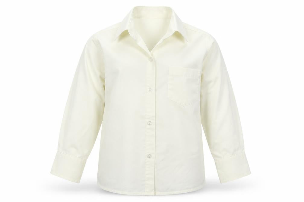 Flamingo Boys Ivory  Polyester Basic Button-Up Size 2-3 Years Collared Button