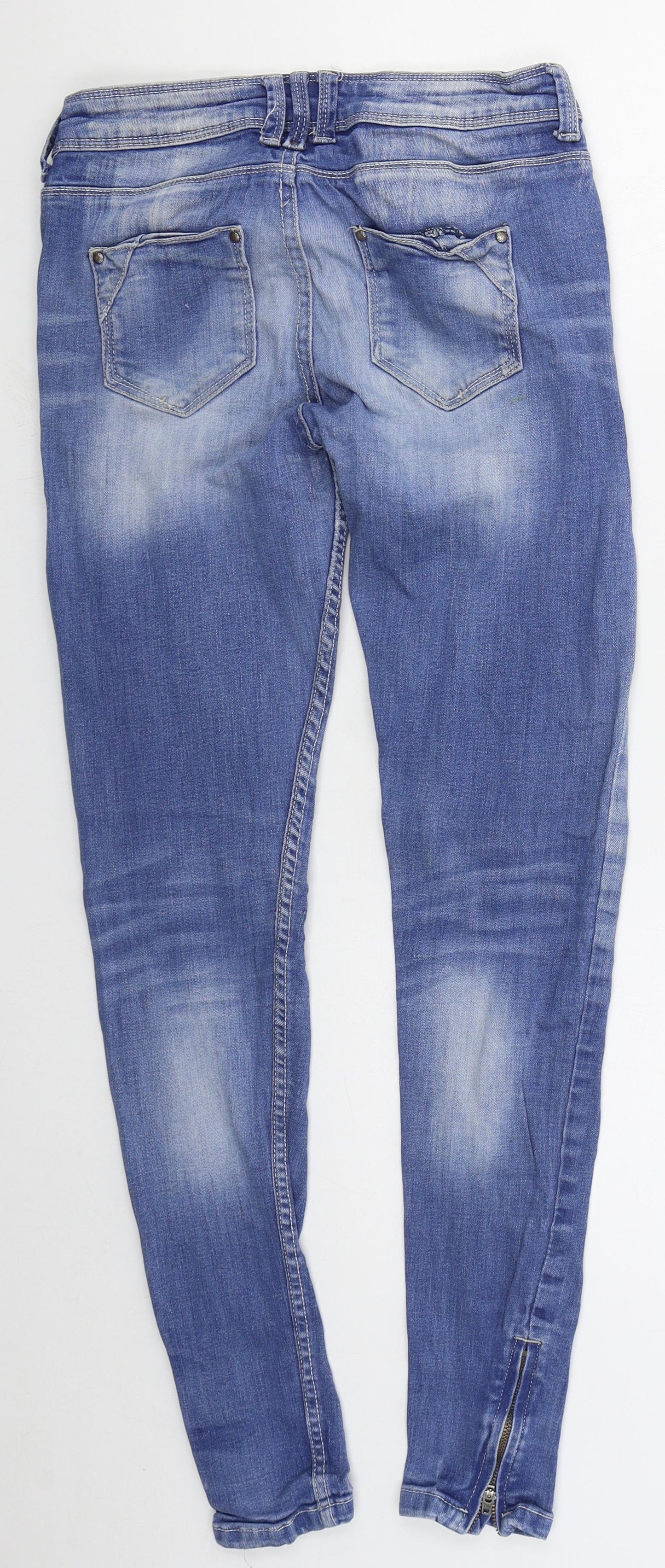 Denim Co Womens Blue  Cotton Skinny Jeans Size 8 L29 in Regular Button