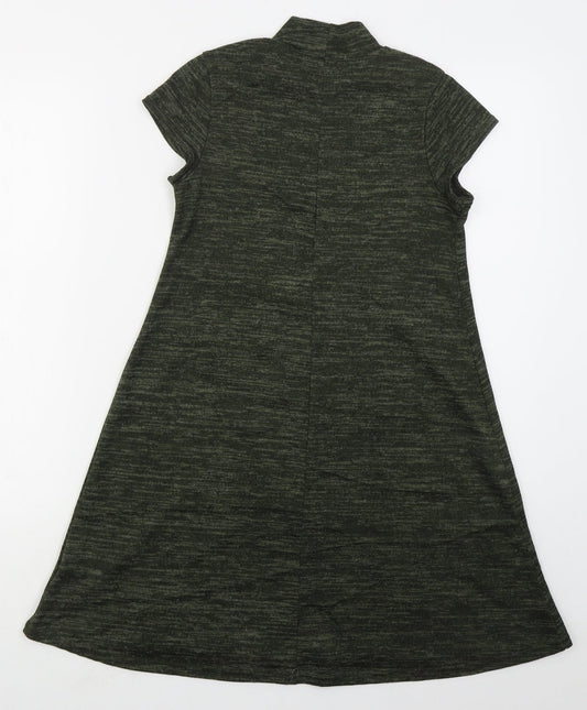 Select Womens Green  Polyester A-Line  Size 6  Mock Neck Pullover
